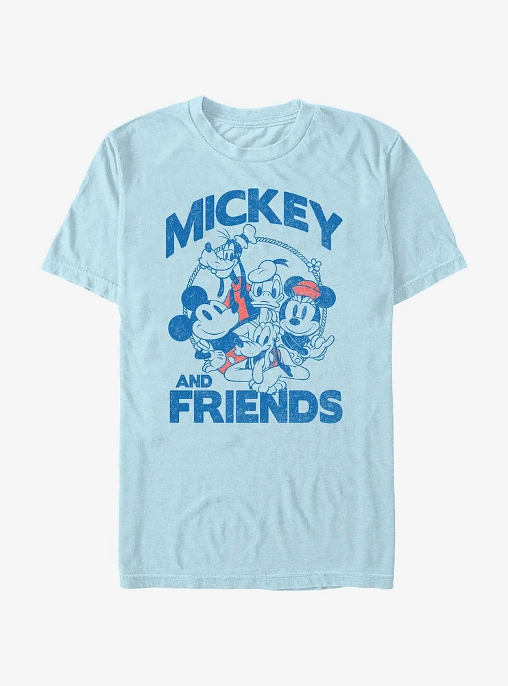 Disney Mickey Mouse Happy Campers Group Garment Dye T-Shirt