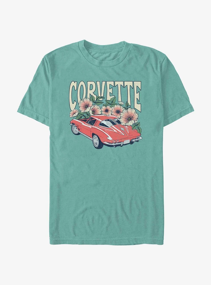 General Motors Corvette Flowers Garment Dye T-Shirt