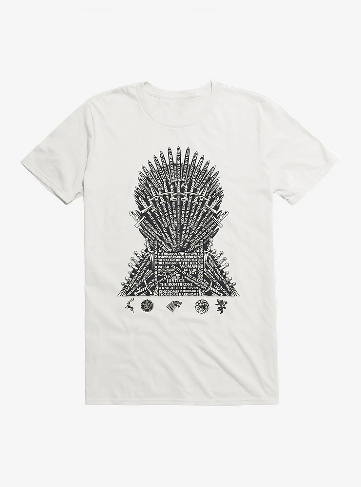 Game Of Thrones Episode Names Throne T-Shirt