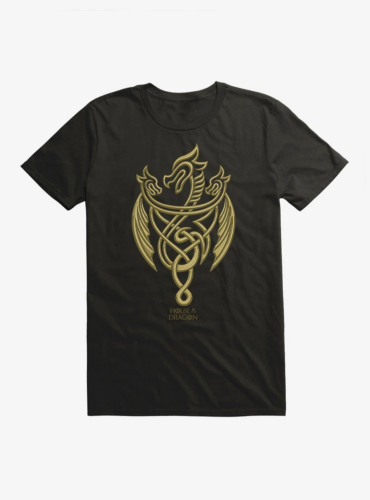 House of the Dragon Gold Three-Headed T-Shirt