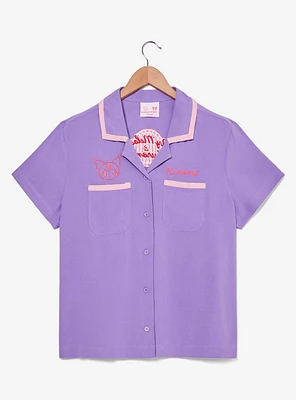 Sanrio Kuromi Diner Women's Cropped Woven Button-Up - BoxLunch Exclusive