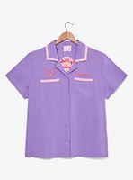 Sanrio Kuromi Diner Women's Plus Cropped Woven Button-Up - BoxLunch Exclusive