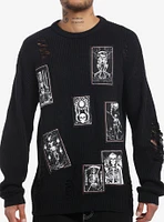 Cosmic Aura Skeleton Patches Knit Sweater