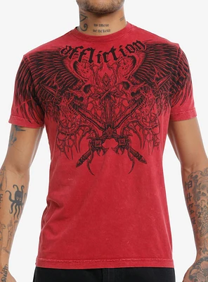 Affliction Toxic Wrath Red Wash T-Shirt