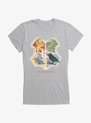 Harry Potter Hogwarts Animals Shield Girls T-Shirt