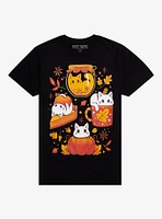 Cat Pumpkin Spice Collage T-Shirt By Snouleaf