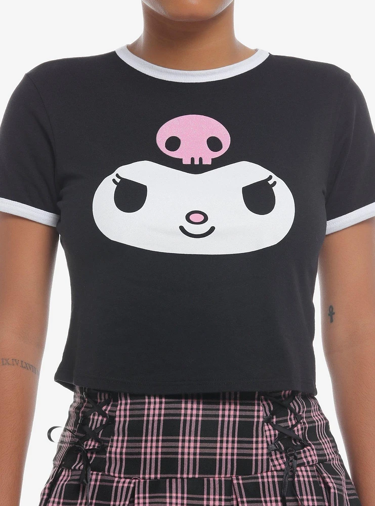 Kuromi Face Girls Ringer Baby T-Shirt