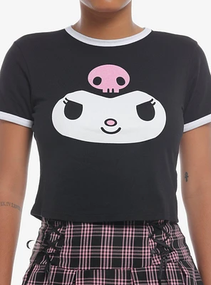 Kuromi Face Girls Ringer Baby T-Shirt