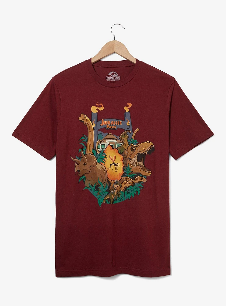 Jurassic Park 30th Anniversary Dinosaur Gates Fan Art T-Shirt - BoxLunch Exclusive