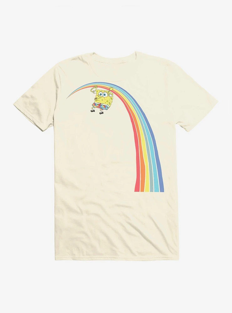 SpongeBob SquarePants Hanging Off Rainbow T-Shirt