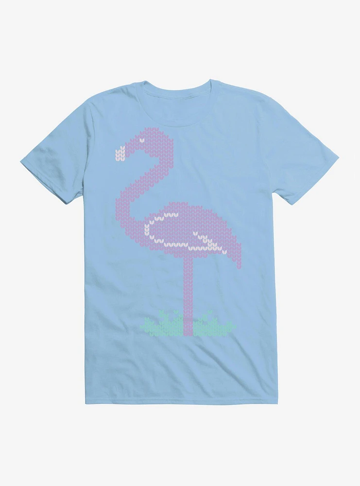 Faux Embroidered Flamingo T-Shirt