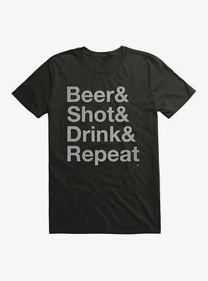 Beer & Shot Drink Repeat T-Shirt