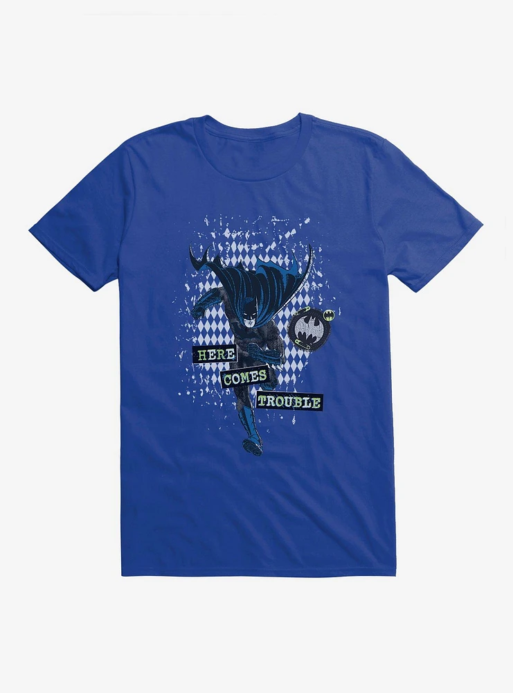 DC Comics Batman Here Comes Trouble Royal Blue T-Shirt