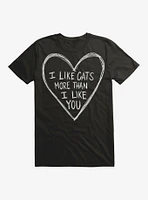 I Like Cats Heart T-Shirt