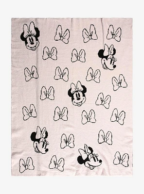 Disney Minnie Mouse Bow Allover Print Feather Throw