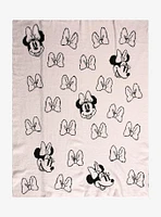 Disney Minnie Mouse Bow Allover Print Feather Throw