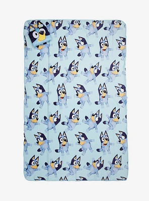 Bluey Allover Print Dancing Bluey Throw Blanket & Pillow