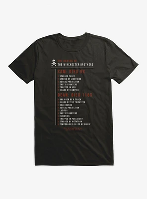 Supernatural Deaths Of Sam And Dean T-Shirt