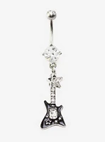 14G Steel Guitar Bling Navel Barbell