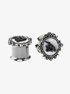 Steel Silver Raven Cameo Plug 2 Pack