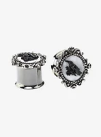 Steel Silver Raven Cameo Plug 2 Pack