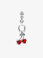 14G Steel Cherry Bling Navel Barbell