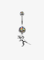 14G Steel Dinosaur Bling Navel Barbell