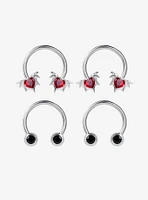 Steel Heart Bat Wing Circular Barbell 4 Pack