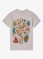 Triceratops Skull & Desert Symbols T-Shirt By Omegafauna