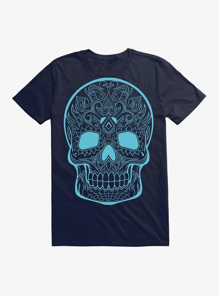 Bright Blue Sugar Skull T-Shirt