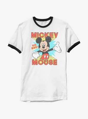 Disney Mickey Mouse Oh Boy Ringer T-Shirt