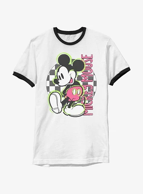 Disney Mickey Mouse Dis Checkers Ringer T-Shirt