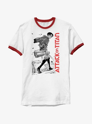 Attack On Titan Levi Manga Poster Ringer T-Shirt