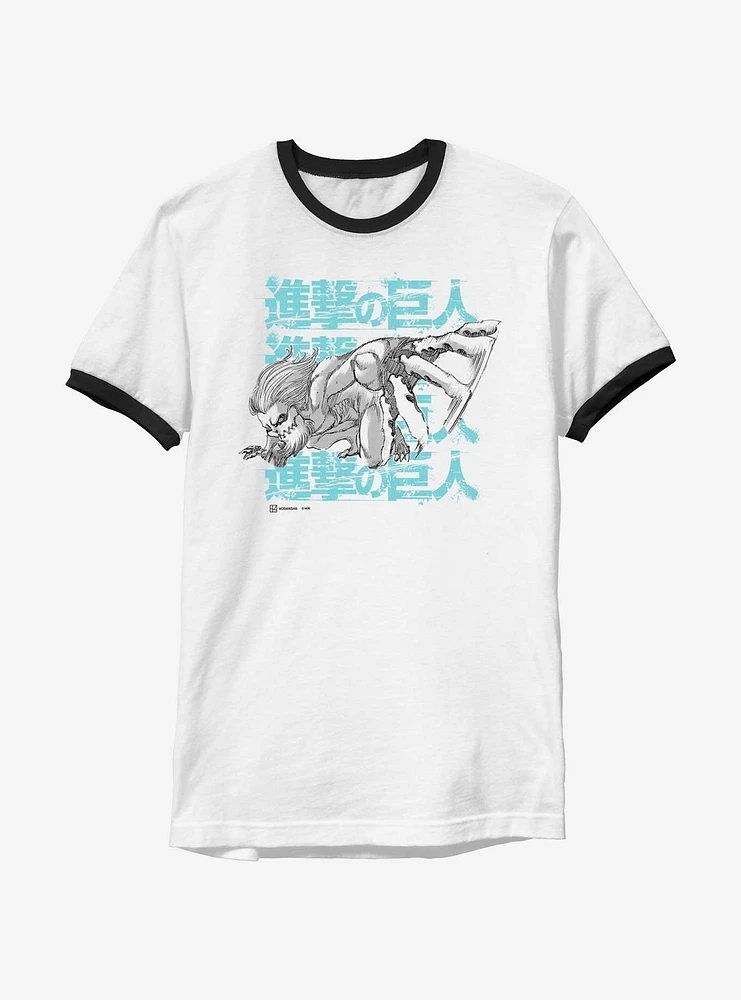 Attack On Titan Jaw Stack Ringer T-Shirt