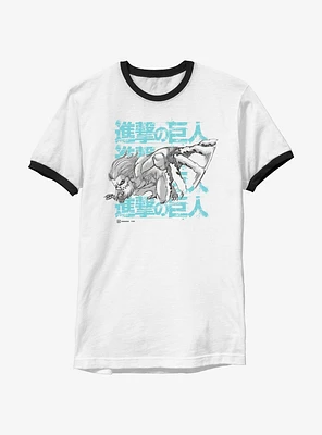 Attack On Titan Jaw Stack Ringer T-Shirt