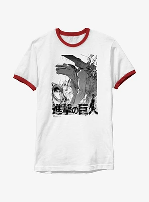 Attack On Titan Cart Demolition Ringer T-Shirt