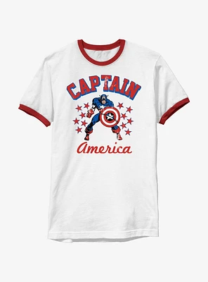 Marvel Captain America Vintage Ringer T-Shirt