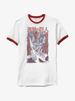 Attack On Titan Overlay Colossus Ringer T-Shirt