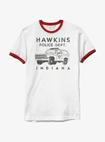 Stranger Things Hawkins Police Auto Ringer T-Shirt