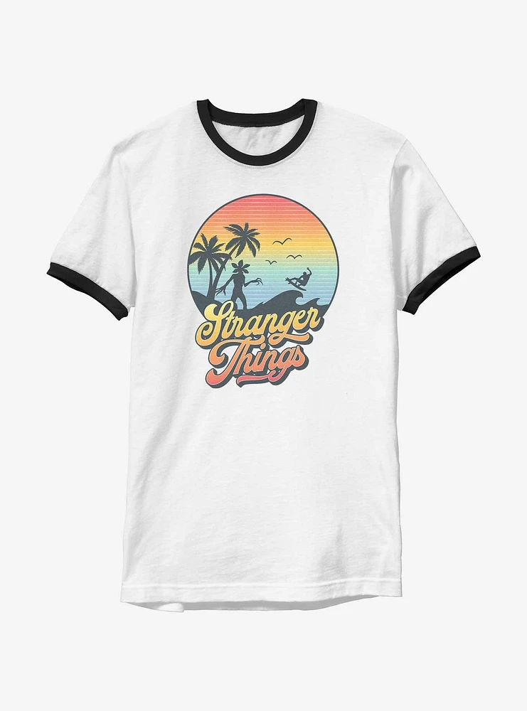 Stranger Things Retro Sun Ringer T-Shirt