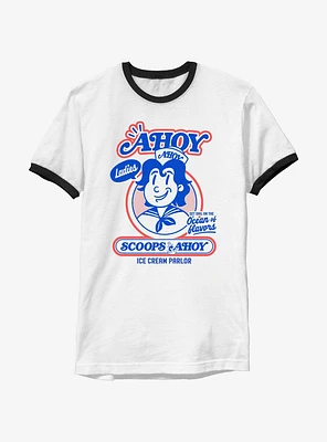 Stranger Things Retro Ahoy Badge Ringer T-Shirt