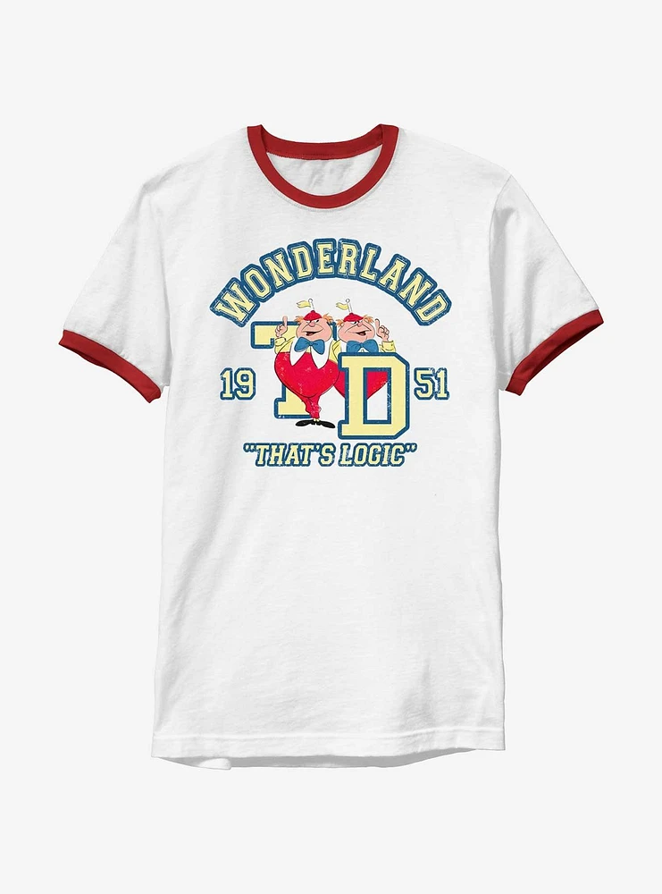 Disney Alice Wonderland Tweedle Collegiate Ringer T-Shirt