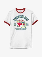 Disney Alice Wonderland Tweedle Collegiate Ringer T-Shirt