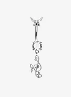 14G Steel Musical Note Bling Navel Barbell