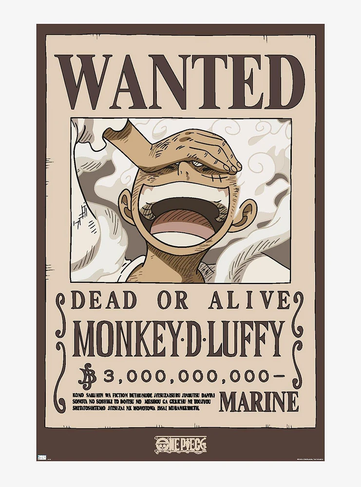 One Piece Luffy Gear 5 Wanted Poster