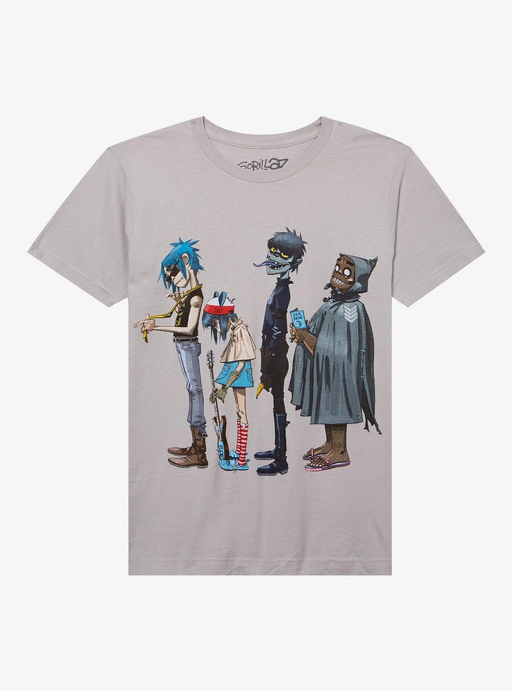 Gorillaz Group Standing Boyfriend Fit Girls T-Shirt