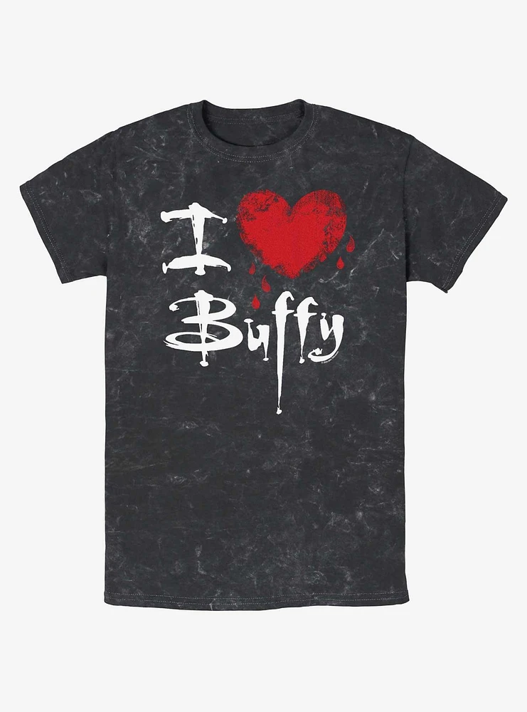 Buffy The Vampire Slayer I Love Mineral Wash T-Shirt