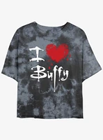 Buffy The Vampire Slayer I Love Girls Tie-Dye Crop T-Shirt