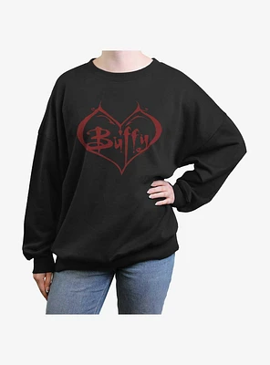 Buffy The Vampire Slayer Logo Girls Oversized Sweatshirt