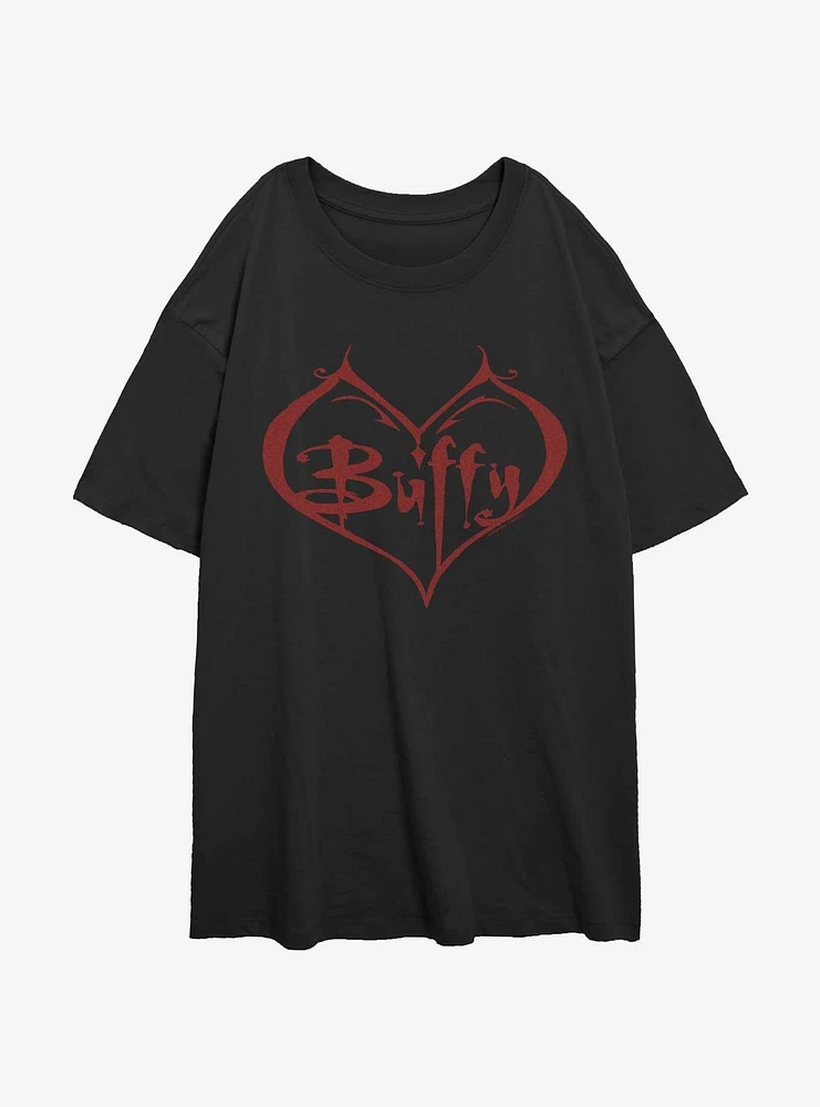 Buffy The Vampire Slayer Logo Girls Oversized T-Shirt